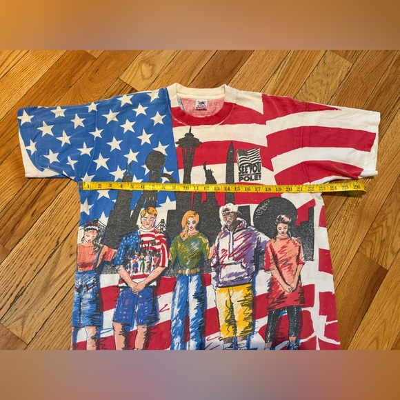 VTG 90s See You at The Pole American Flag Patriotic T Shirt Single Stitch Sz XL - Picture 14 of 14